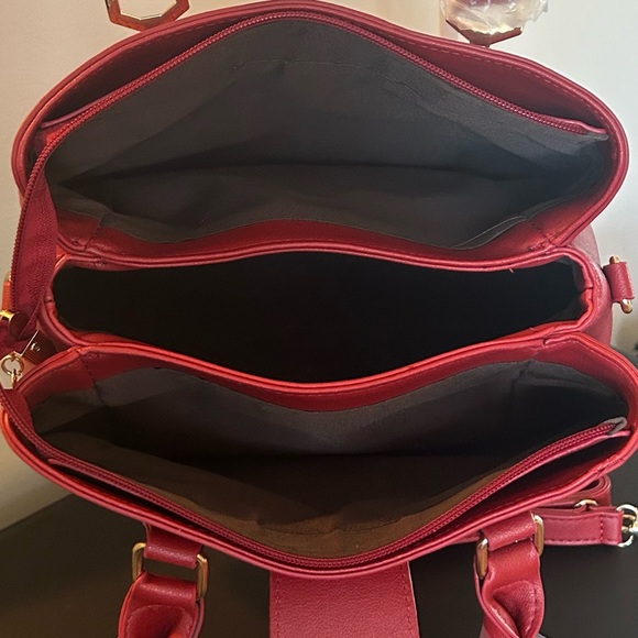 New Handbag With Crossbody Option-Vegan Leather. Available in Red or Black! - Picture 8 of 9